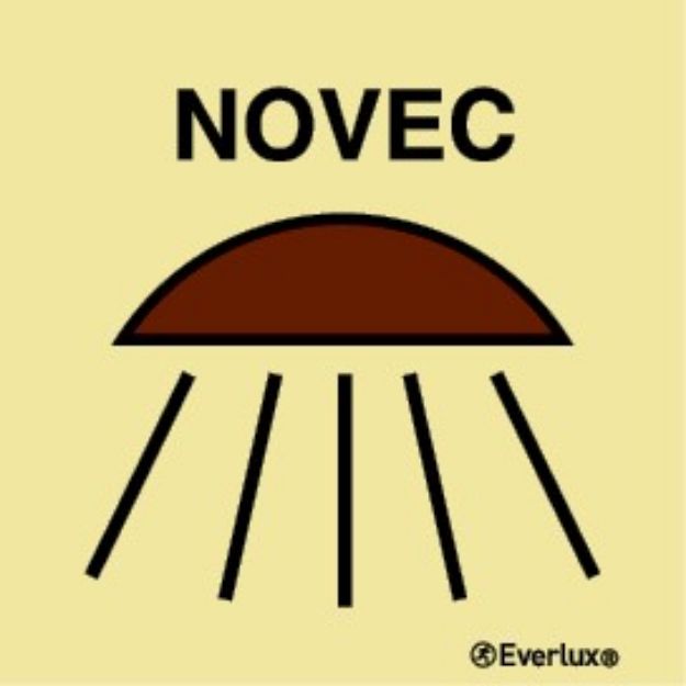 Space or group of spaces protected by Novec fire-extinguishing system sign